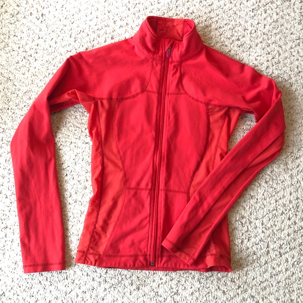 Lululemon Define Forme Red Mesh Jacket Back Pocket